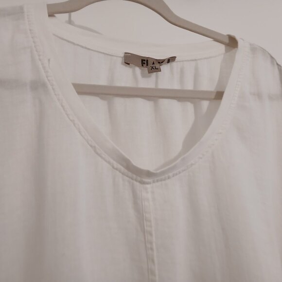 Flax XL 1X 2X Lagenlook Oversized Linen/Cotton Gauze Top Tunic Cap Sleeves - Picture 7 of 10